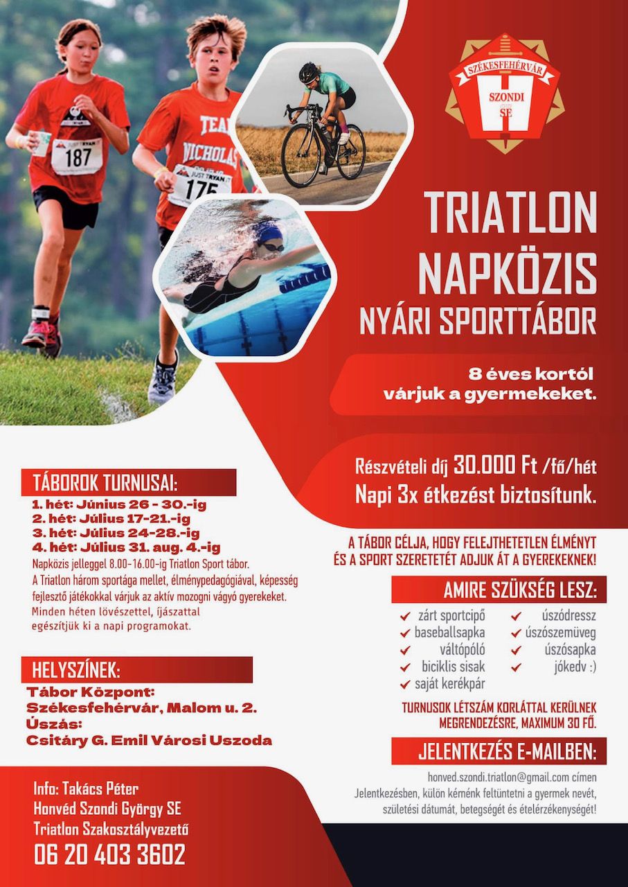 Lehet még jelentkezni a fehérvári triatlonos táborba